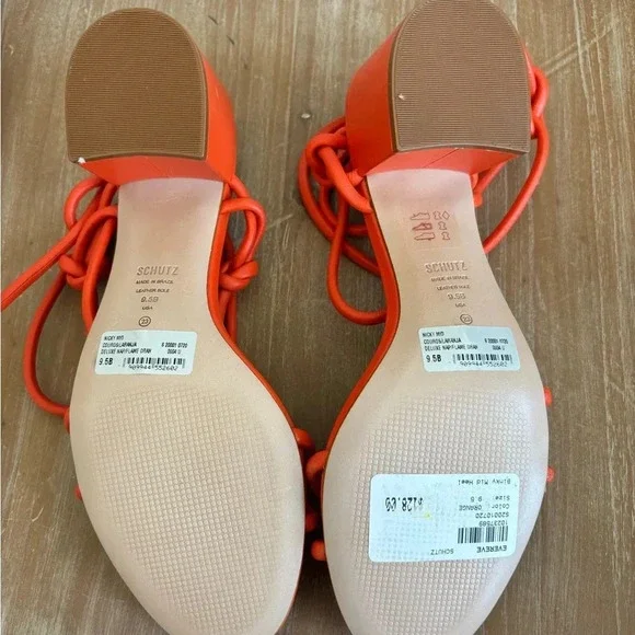 Schutz Evereve Orange Heeled Sandals NWT - Picture 4 of 5